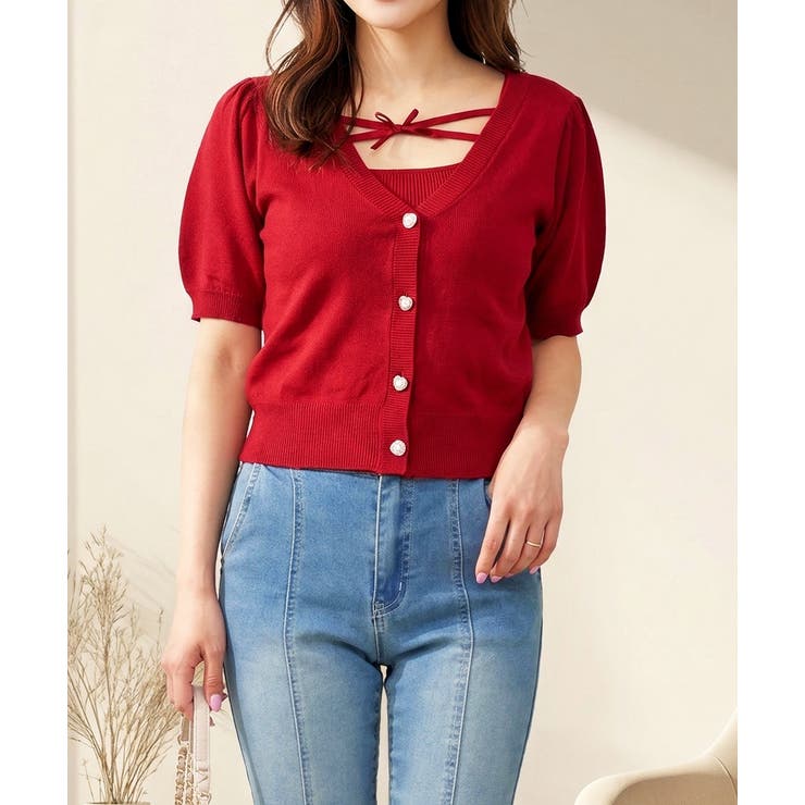 レッド | リボンキャミニットアンサンブル | FUN