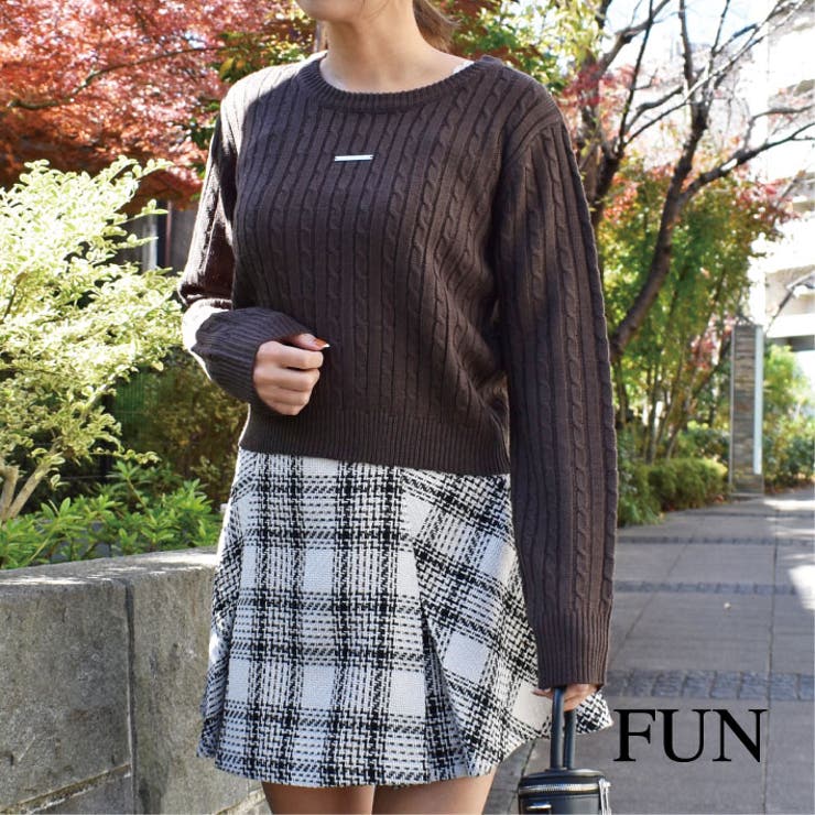 ケーブルプレートニット[品番：TRNW0001451]｜FUN（ファン