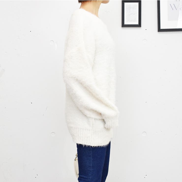 キラキラ꙳★*ﾟCashmere*Wool V/N KNIT 洗える／キラキラ 】ラメVネックニット（ニット/セーター） | Lui