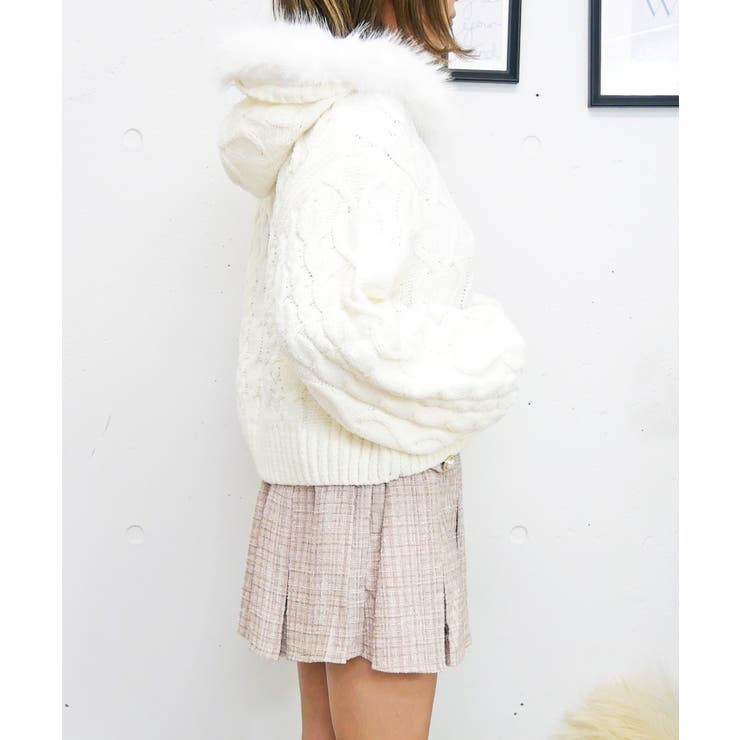 モールケーブルニットパーカー | FUN | 詳細画像2 