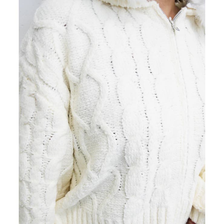 モールケーブルニットパーカー | FUN | 詳細画像4 