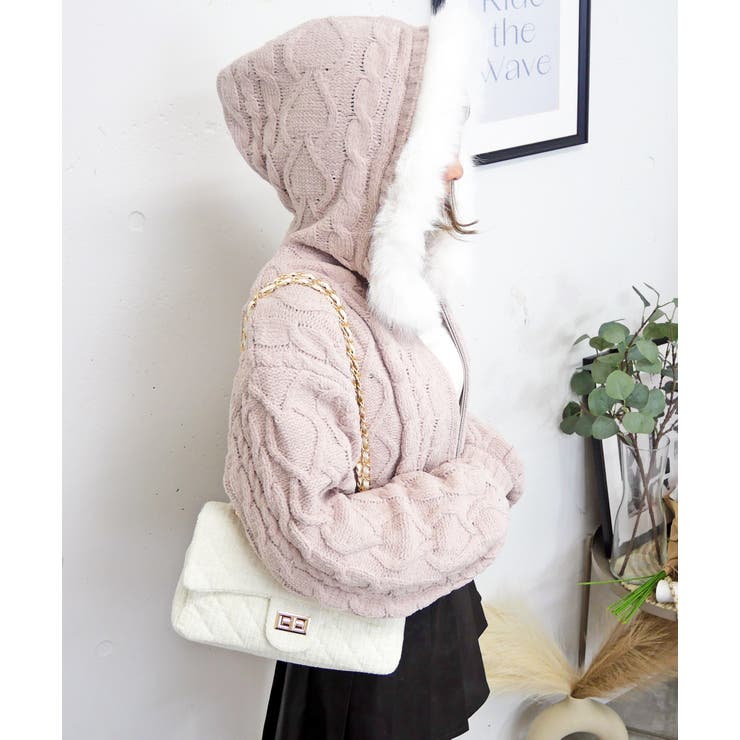 モールケーブルニットパーカー | FUN | 詳細画像7 