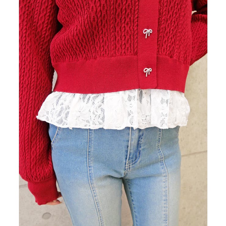 スソレースリボンニット | FUN | 詳細画像3 