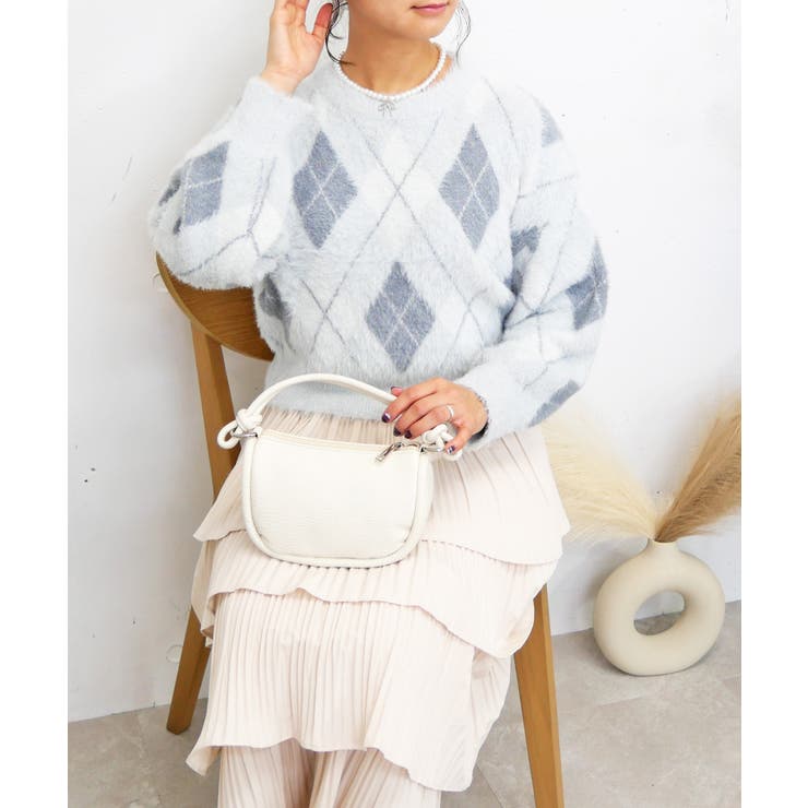 ブルー | シャギーアーガイルニット | FUN