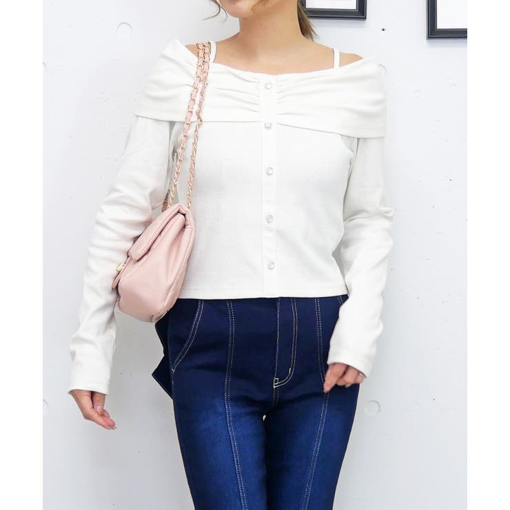 ボタンオフショルカットソー | FUN | 詳細画像1 