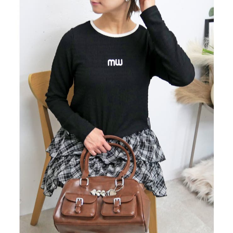 ブラック | フクレロゴカットソー | FUN