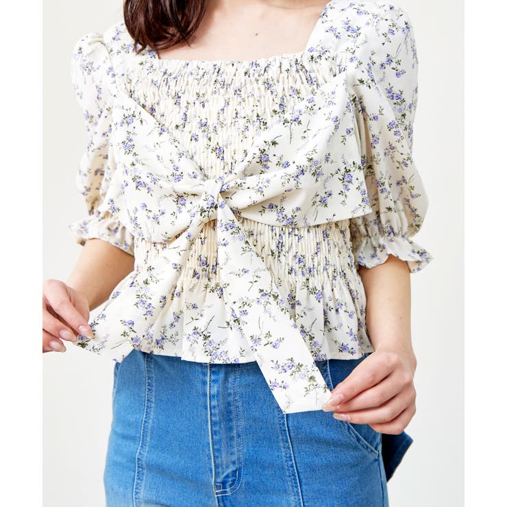 ハナガラリボンブラウス | FUN | 詳細画像3 