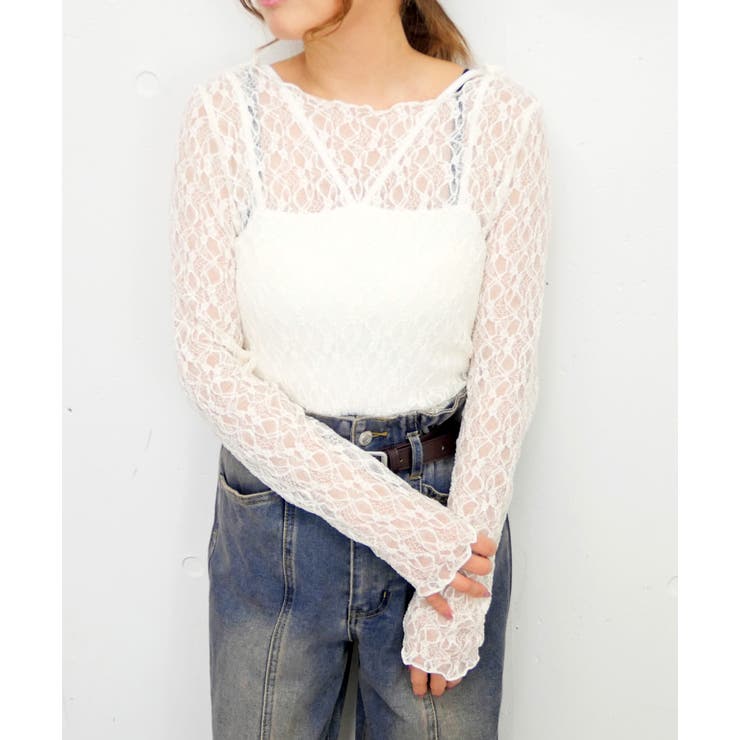 アイボリー | レースメロープルオーバー | FUN