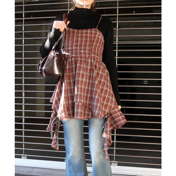 レッド | アシメチュニック | FUN