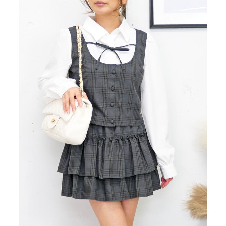 ブラック | ドッキングリボンブラウス | FUN