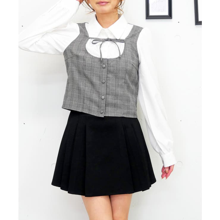 グレー | ドッキングリボンブラウス | FUN