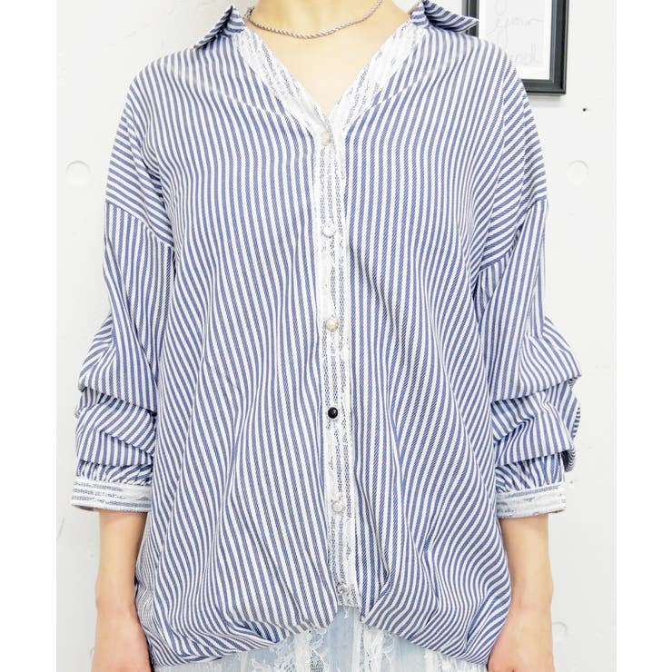 レースハリツケブラウス | FUN | 詳細画像4 