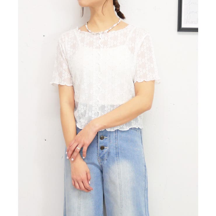 ラインストーンレースプルオーバー | FUN | 詳細画像1 