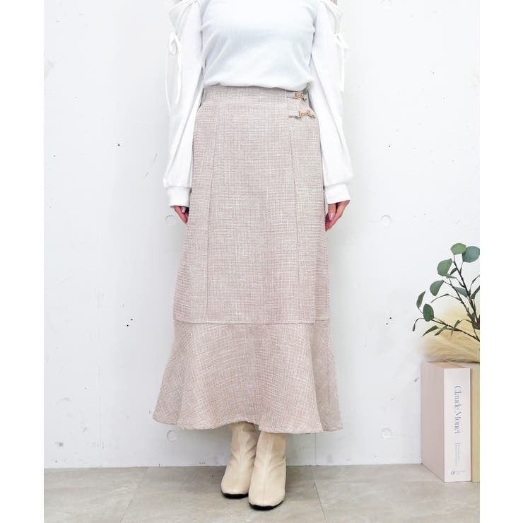 ピンクベージュ | ツイードマーメイドスカート | FUN