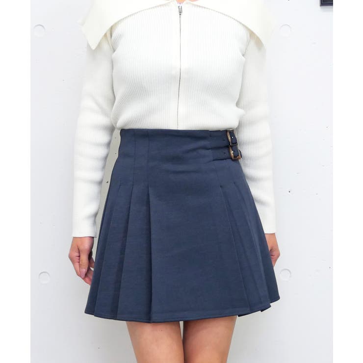 チャコールグレー | サイドWベルトスカート | FUN