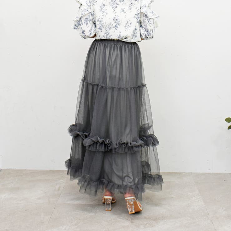 フリルチュールスカート[品番：TRNW0000982]｜FUN（ファン）の
