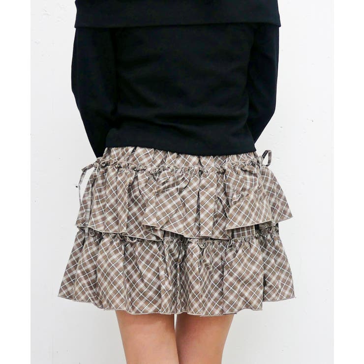 チェックフリルミニスカート | FUN | 詳細画像3 