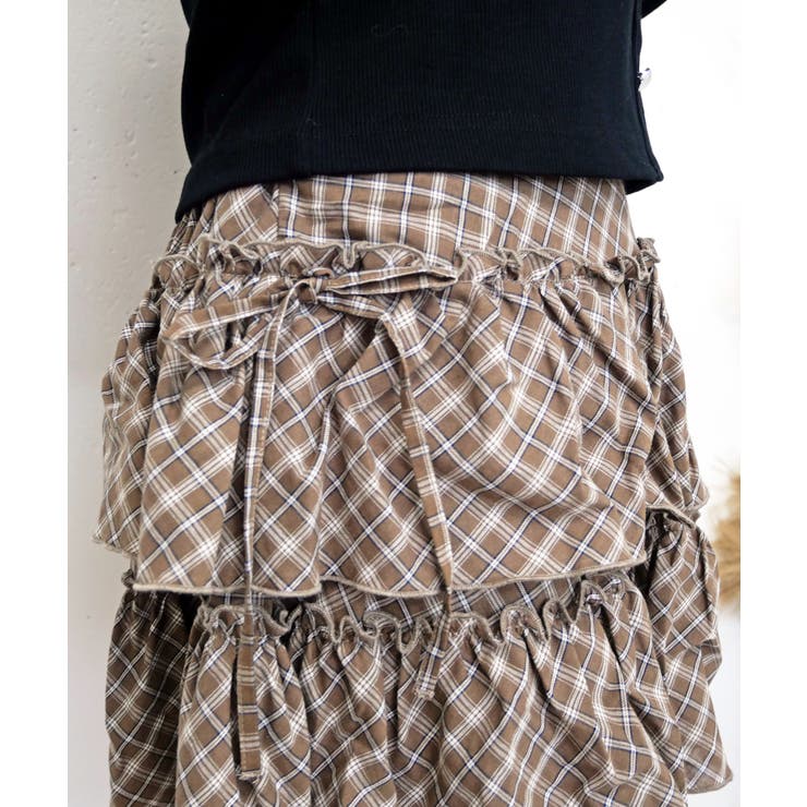 チェックフリルミニスカート | FUN | 詳細画像4 