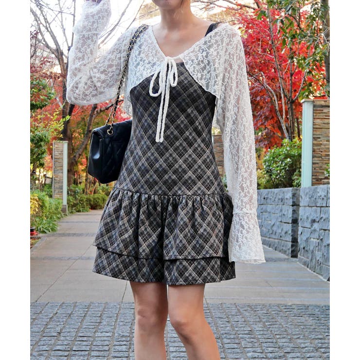 チェックワンピースボレロセット | FUN | 詳細画像1 