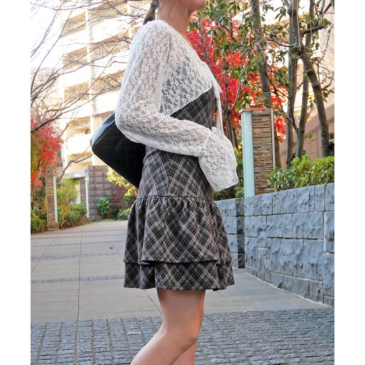 チェックワンピースボレロセット | FUN | 詳細画像2 