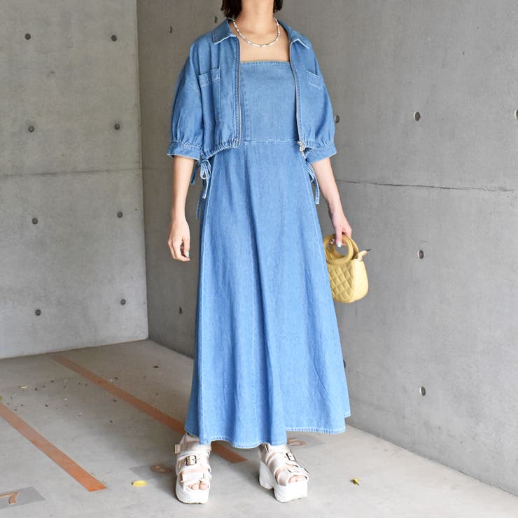 デニムセットワンピース[品番：TRNW0001669]｜FUN（ファン）の