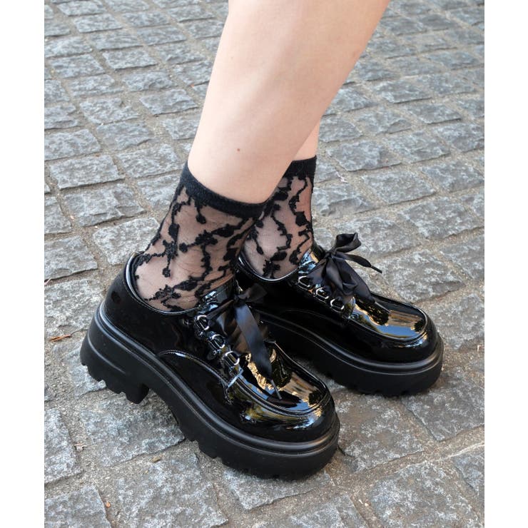 ブラック | レースアップローファー | FUN