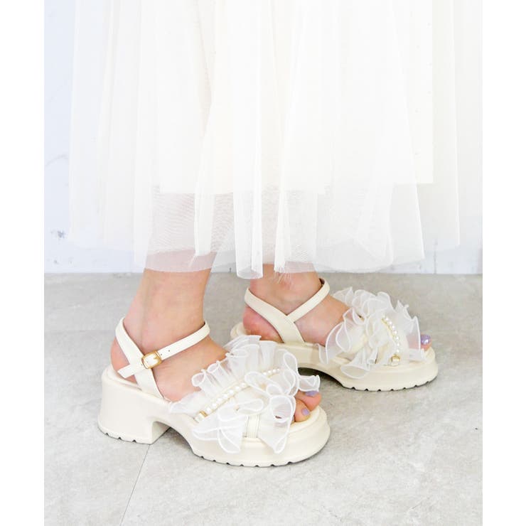 パールチュールサンダル | FUN | 詳細画像2 