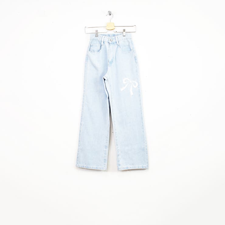 未使用品 BONUM リボンデニムパンツ ブルー TIME SALE】リボン刺繍ワイドデニムパンツ – BLUE ONLINE