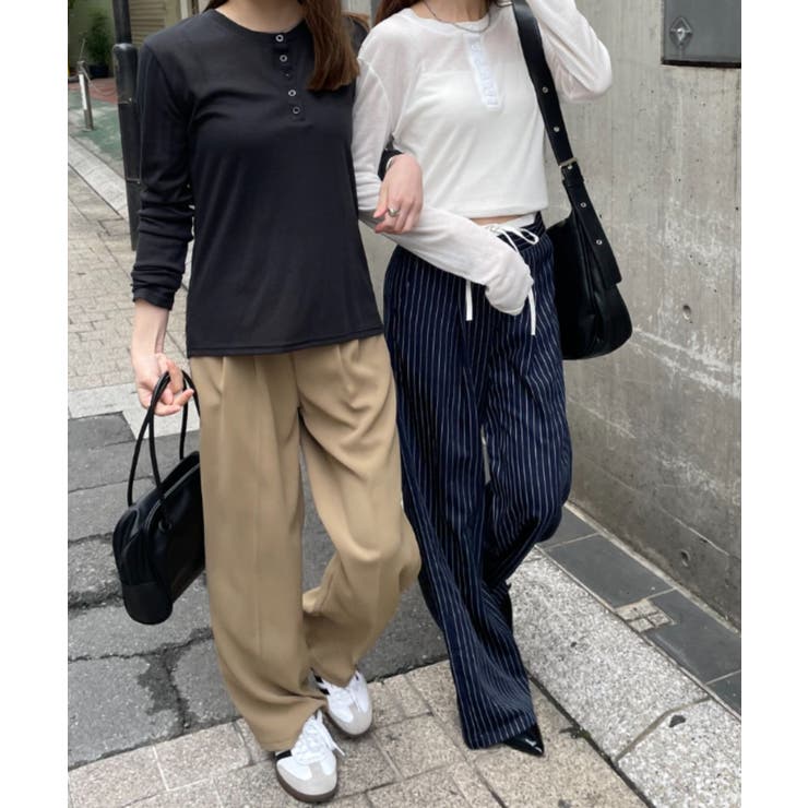 《ABYS》大人っぽい細リブが高見え。シアーヘンリーネックロンT | futier land | 詳細画像37 