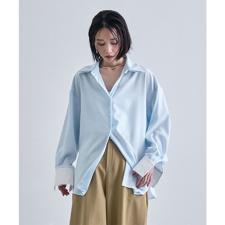 ダブルカラーストライプシャツ | futier land | 詳細画像4 