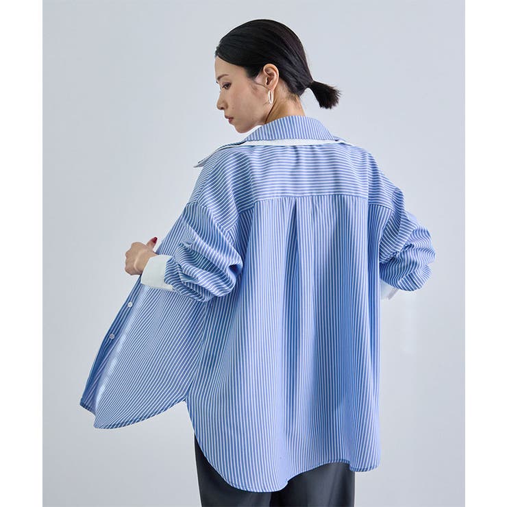 ダブルカラーストライプシャツ | futier land | 詳細画像11 