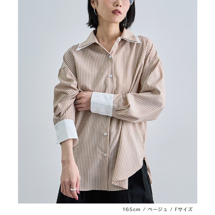 ダブルカラーストライプシャツ | futier land | 詳細画像2 