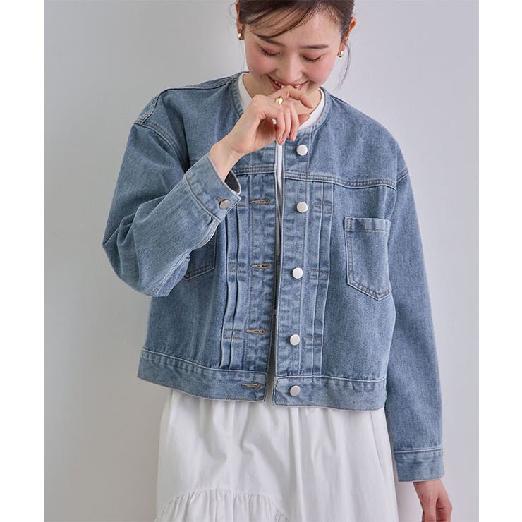 ノーカラーデニムジャケット | futier land | 詳細画像2 