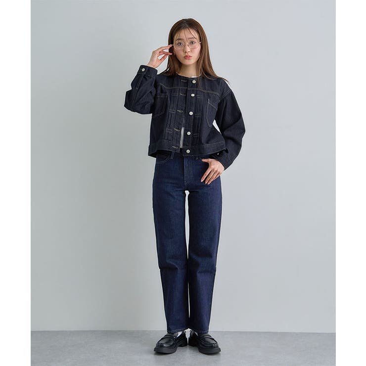 ノーカラーデニムジャケット | futier land | 詳細画像8 