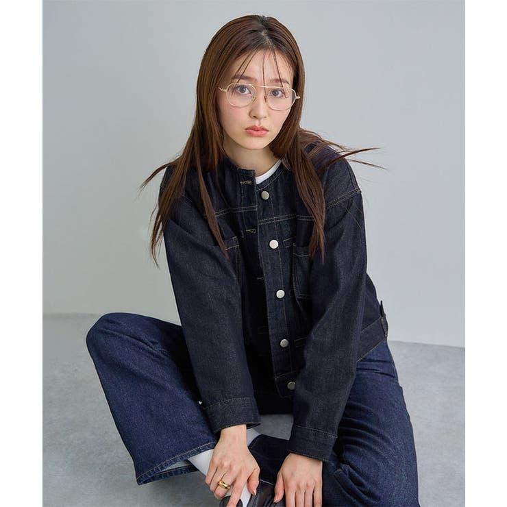 ノーカラーデニムジャケット | futier land | 詳細画像5 