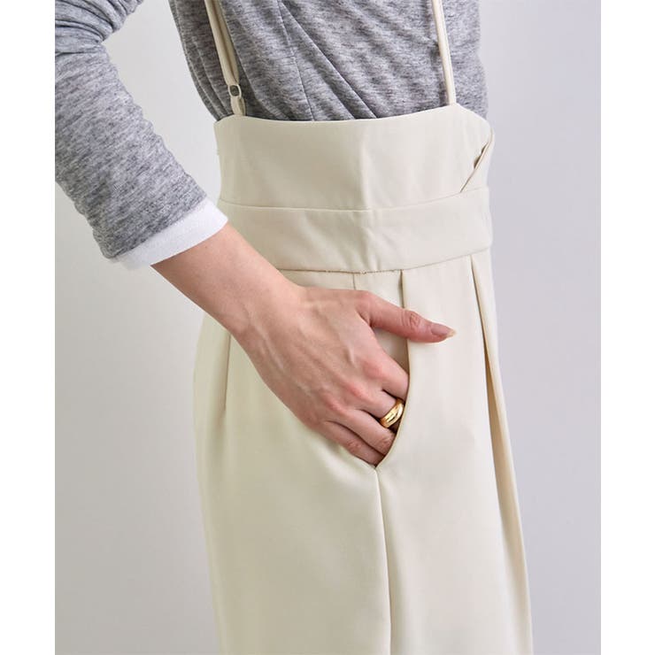 スタイルアップ効果で美脚を叶える。ハイウエストキャミサロペットスラックス | futier land | 詳細画像28 