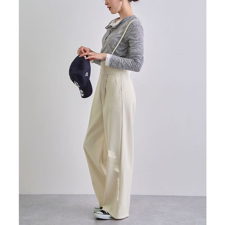 スタイルアップ効果で美脚を叶える。ハイウエストキャミサロペットスラックス | futier land | 詳細画像12 