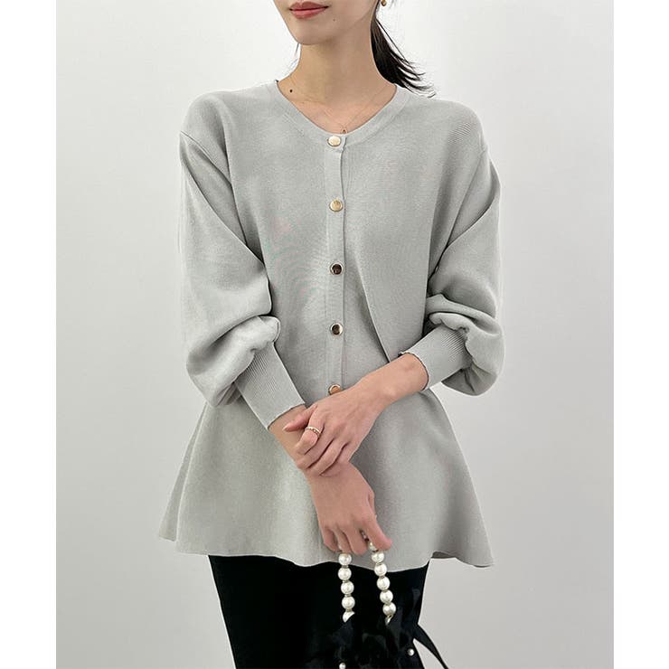 ペプラムニットカーディガン | futier land | 詳細画像8 