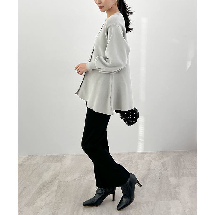 ペプラムニットカーディガン | futier land | 詳細画像10 