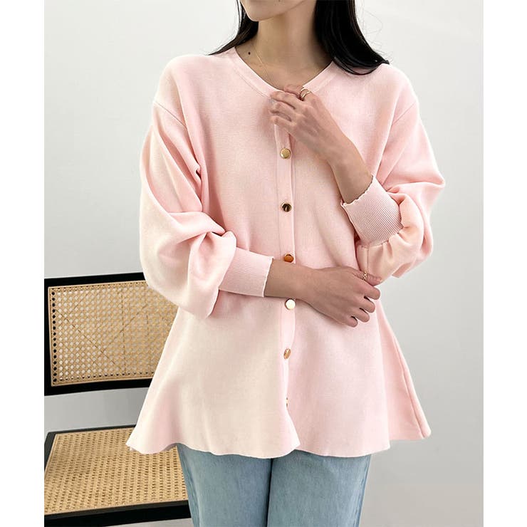 ペプラムニットカーディガン | futier land | 詳細画像15 