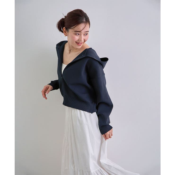 フード刺繍ニットパーカー | futier land | 詳細画像15 