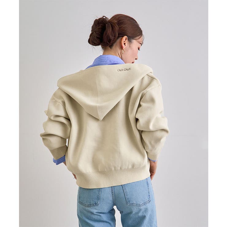 フード刺繍ニットパーカー | futier land | 詳細画像4 