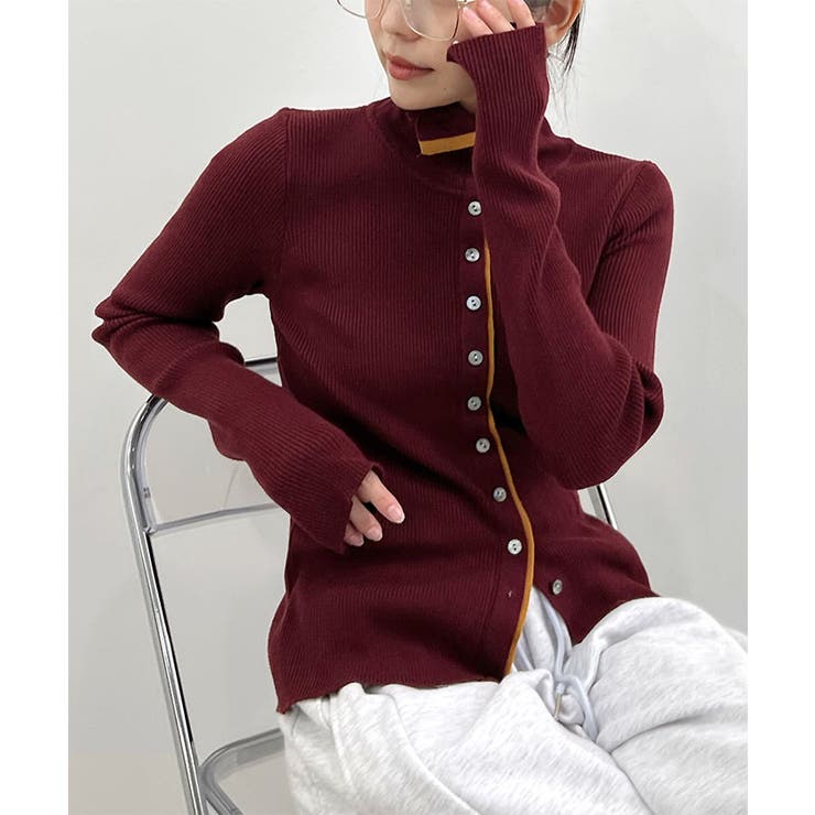 ボタンデザインタートルニット | futier land | 詳細画像3 