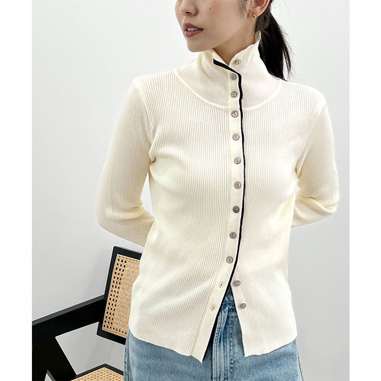 ボタンデザインタートルニット | futier land | 詳細画像9 