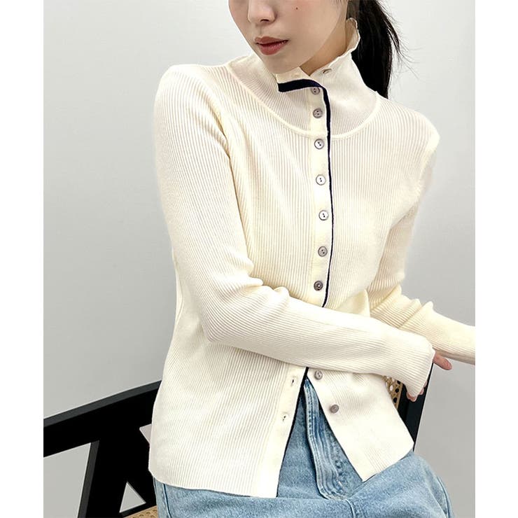 ボタンデザインタートルニット | futier land | 詳細画像10 