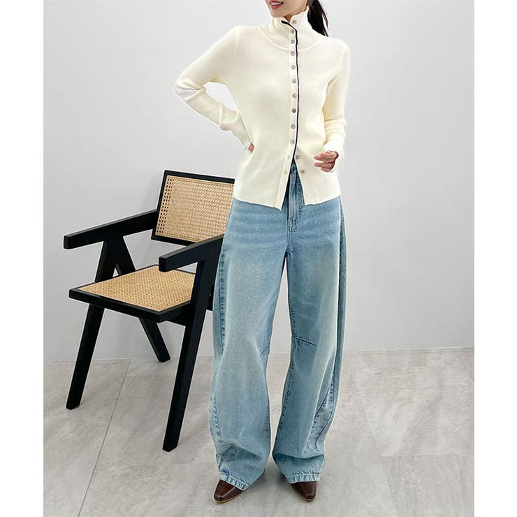 ボタンデザインタートルニット | futier land | 詳細画像11 