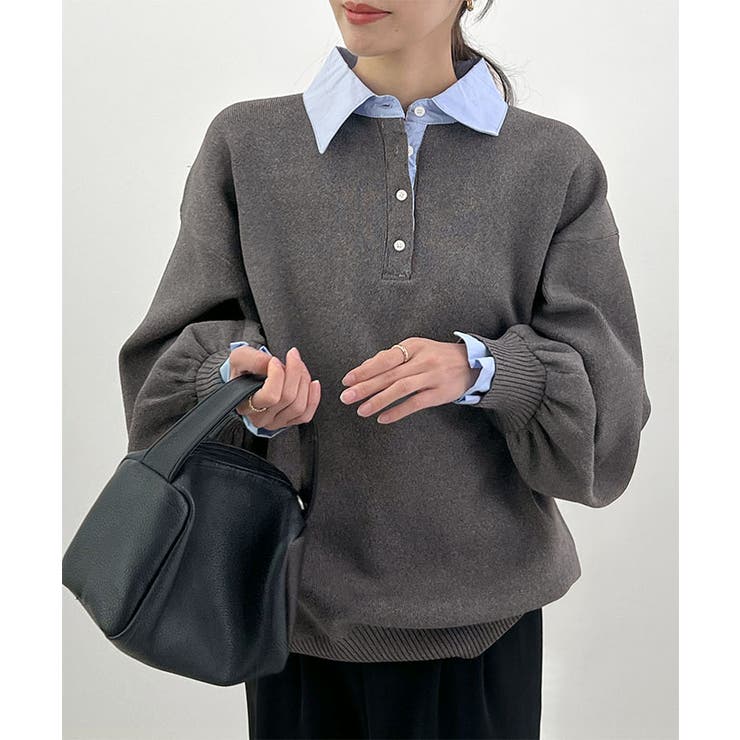 配色レイヤード風ニット | futier land | 詳細画像2 