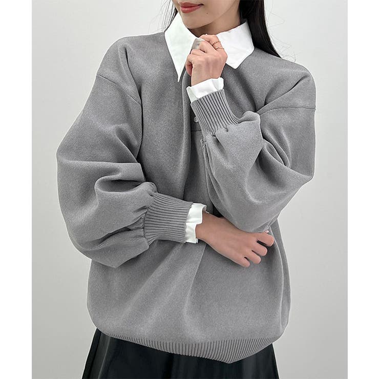 配色レイヤード風ニット | futier land | 詳細画像7 