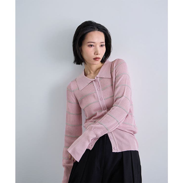 ボーダーポロ衿ニット | futier land | 詳細画像11 