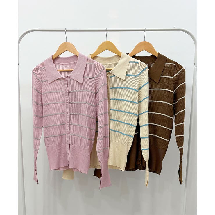 ボーダーポロ衿ニット | futier land | 詳細画像14 